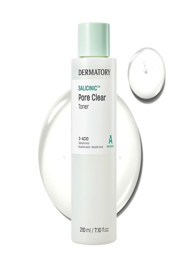 DERMATORY Salicinic Pore Clear Toner - BHA Salicylic Acid, Pore Minimizer, Soothing, Deep Hydrating, Purifying, Refreshing Watery Texture, for All Skin Types, Korean Skin Care - Image 1